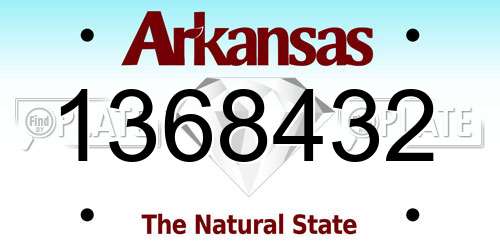 1368432 Arkansas License Plate
