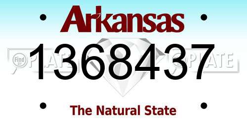 1368437 Arkansas License Plate