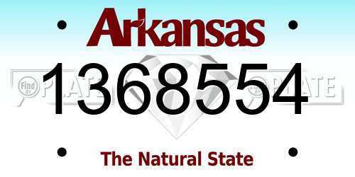 1368554 Arkansas License Plate