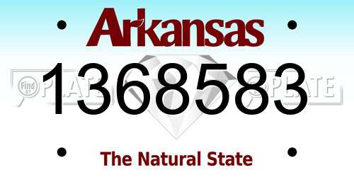1368583 Arkansas License Plate