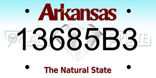 13685B3 Arkansas License Plate
