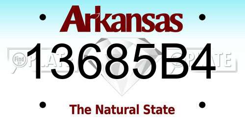 13685B4 Arkansas License Plate