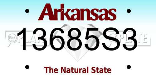 13685S3 Arkansas License Plate