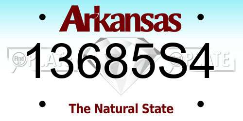 13685S4 Arkansas License Plate