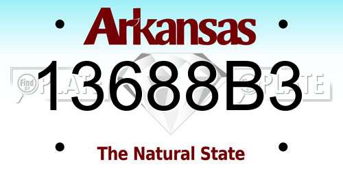 13688B3 Arkansas License Plate