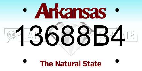 13688B4 Arkansas License Plate
