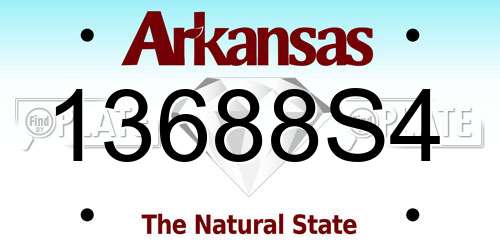 13688S4 Arkansas License Plate