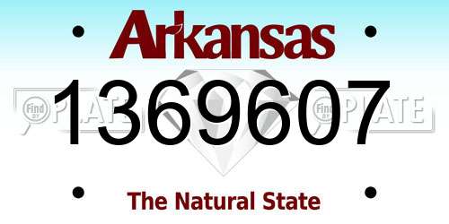 1369607 Arkansas License Plate