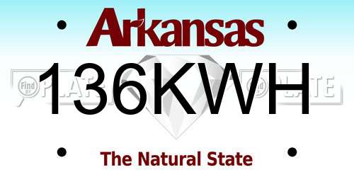 136KWH Arkansas License Plate