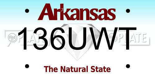 136UWT Arkansas License Plate