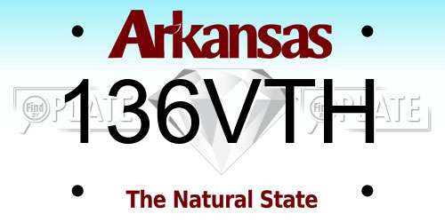 136VTH Arkansas License Plate