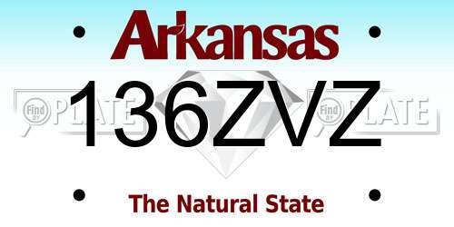 136ZVZ Arkansas License Plate