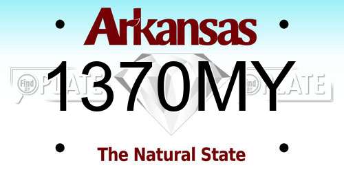 1370MY Arkansas License Plate