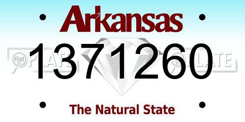 1371260 Arkansas License Plate