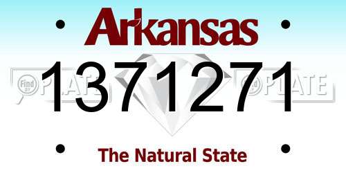 1371271 Arkansas License Plate