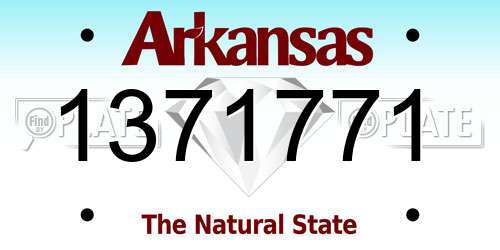 1371771 Arkansas License Plate