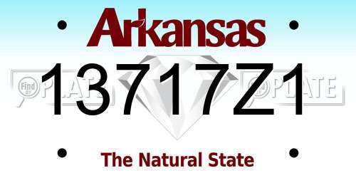 13717Z1 Arkansas License Plate