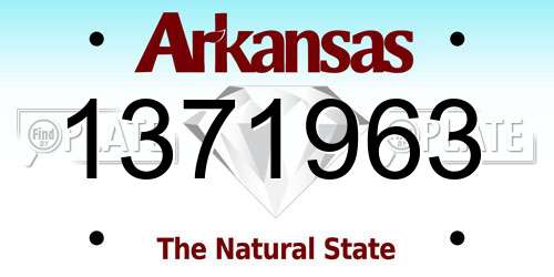 1371963 Arkansas License Plate