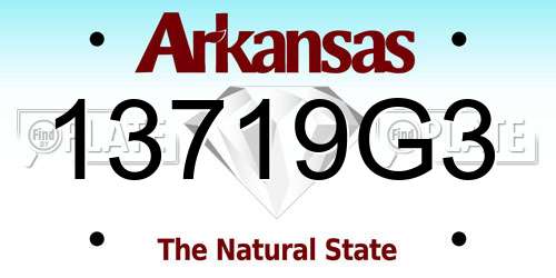 13719G3 Arkansas License Plate
