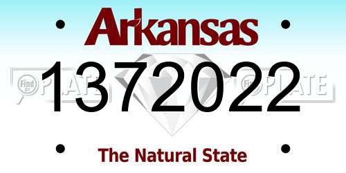 1372022 Arkansas License Plate