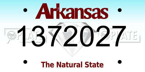 1372027 Arkansas License Plate