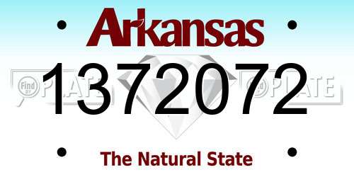 1372072 Arkansas License Plate