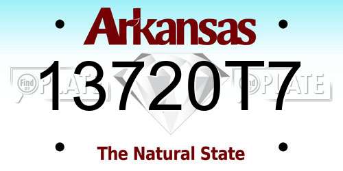 13720T7 Arkansas License Plate