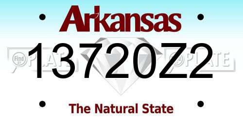 13720Z2 Arkansas License Plate
