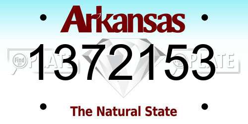 1372153 Arkansas License Plate