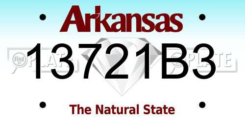 13721B3 Arkansas License Plate