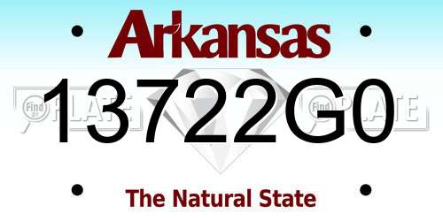13722G0 Arkansas License Plate
