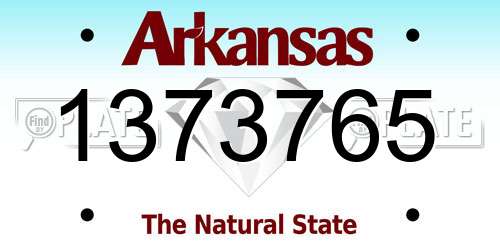 1373765 Arkansas License Plate