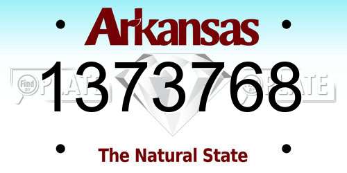 1373768 Arkansas License Plate
