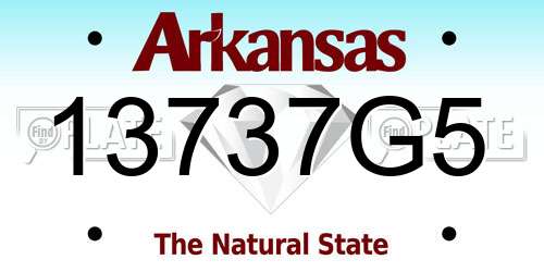 13737G5 Arkansas License Plate