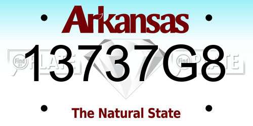 13737G8 Arkansas License Plate