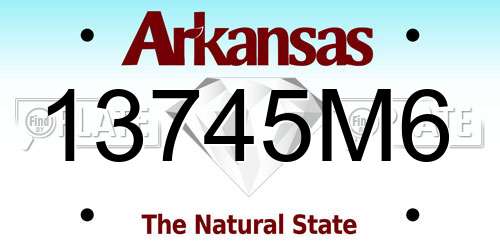 13745M6 Arkansas License Plate