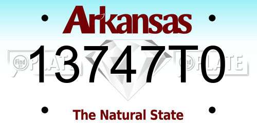 13747T0 Arkansas License Plate