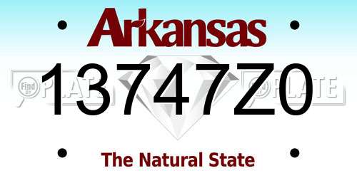 13747Z0 Arkansas License Plate