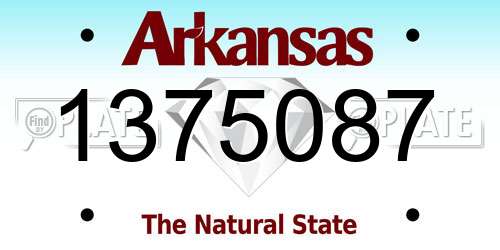 1375087 Arkansas License Plate