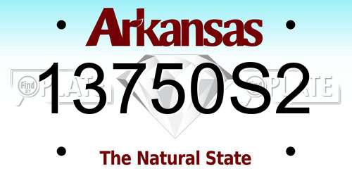 13750S2 Arkansas License Plate