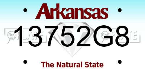 13752G8 Arkansas License Plate