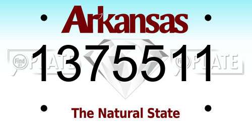 1375511 Arkansas License Plate