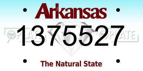1375527 Arkansas License Plate