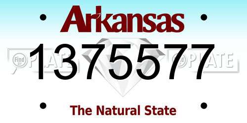 1375577 Arkansas License Plate