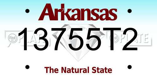 13755T2 Arkansas License Plate