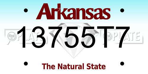 13755T7 Arkansas License Plate