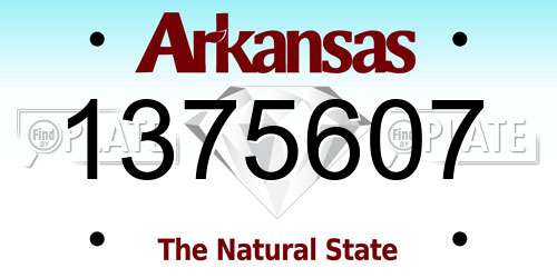 1375607 Arkansas License Plate