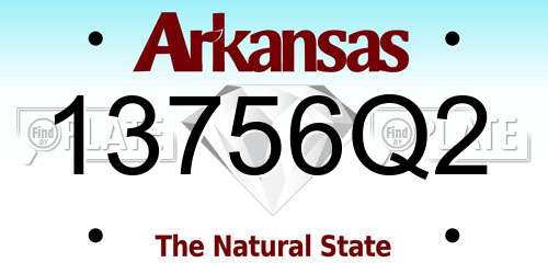 13756Q2 Arkansas License Plate