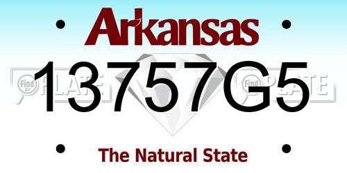 13757G5 Arkansas License Plate