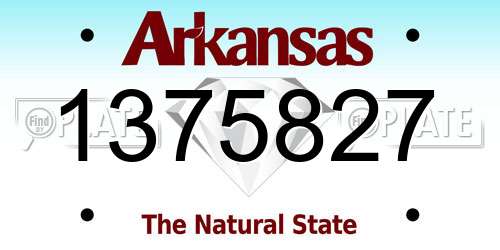 1375827 Arkansas License Plate